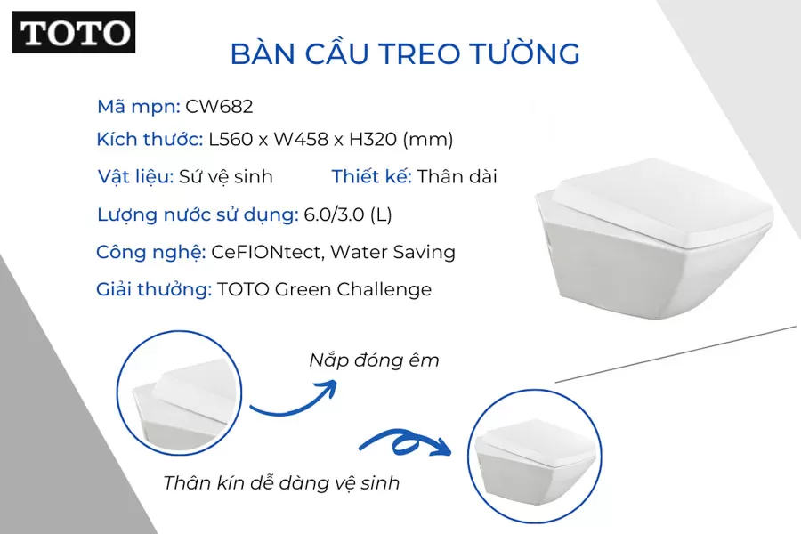 Bồn cầu treo tường tiết kiệm không gian
