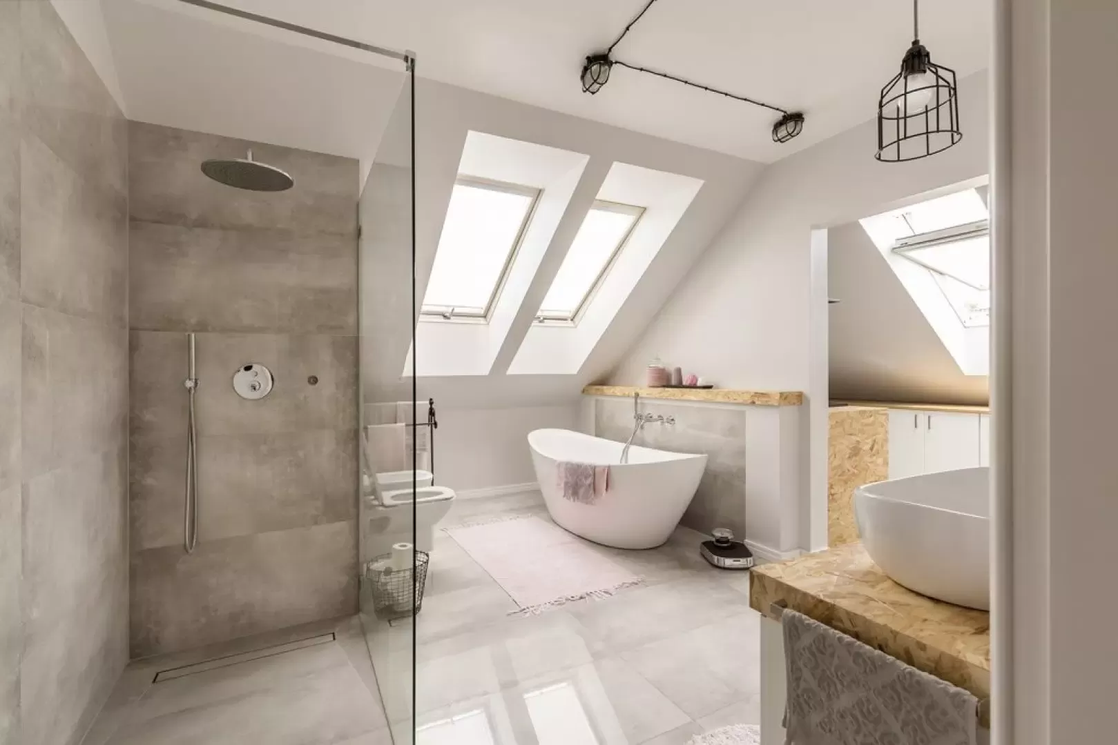 Hình ảnh gạch ốp tường nhà vệ sinh vân gỗ ceramic ấm cúng