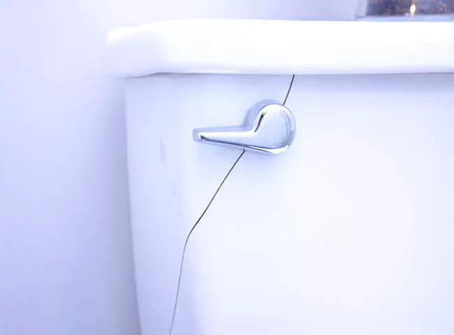 Két nước bồn cầu bị nứt vỡ là một trong những nguyên nhân gây rò rỉ nước nghiêm trọng