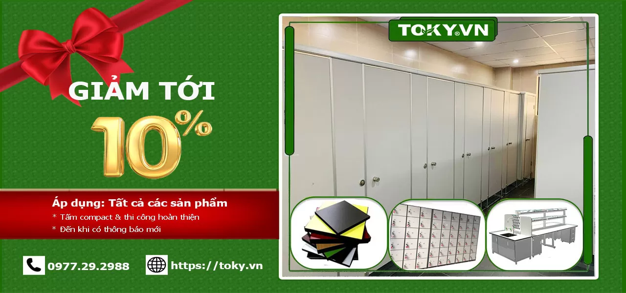 Vách ngăn vệ sinh Compact HPL mang đến không gian hiện đại và sạch sẽ