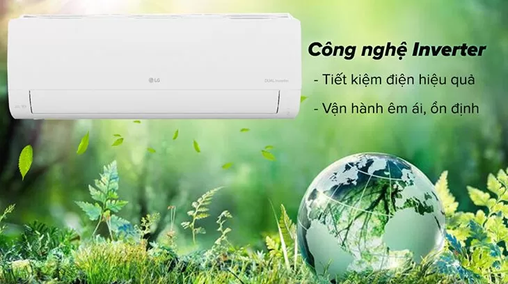 Máy lạnh LG Inverter 1.5 HP V13WIN: Công nghệ Dual Inverter siêu tiết kiệm điện, vận hành êm ái.