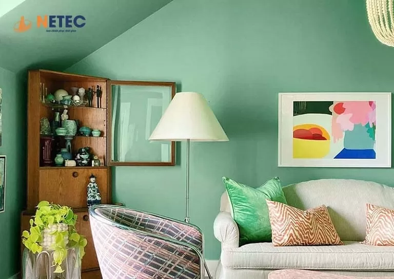 Nguyên tắc phối màu sơn nhà xanh ngọc bích hài hòa và đẹp mắt từ Thợ Miền Nam