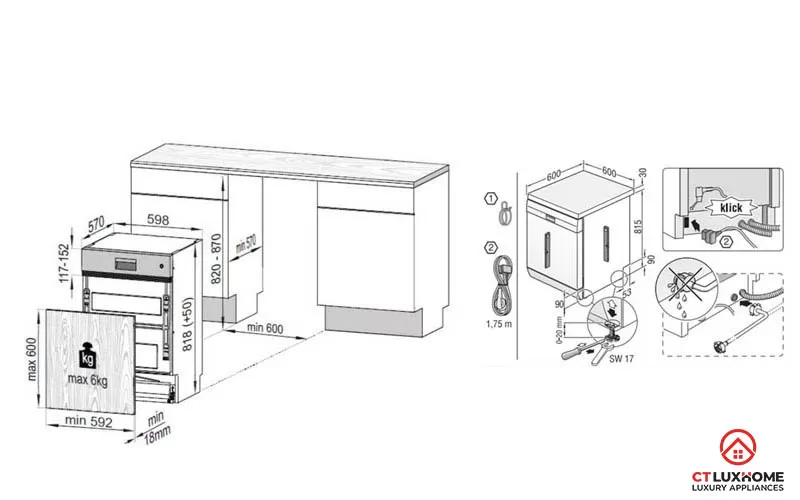 Đọc kỹ hướng dẫn lắp đặt máy rửa bát Bosch âm tủ trước khi tiến hành để đảm bảo an toàn và hiệu quả