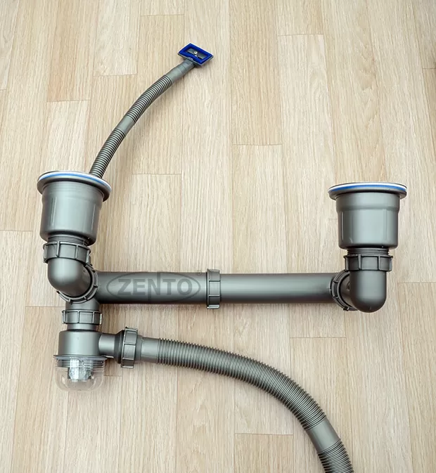 Bộ ống xả bồn rửa chén 2 hố cao cấp