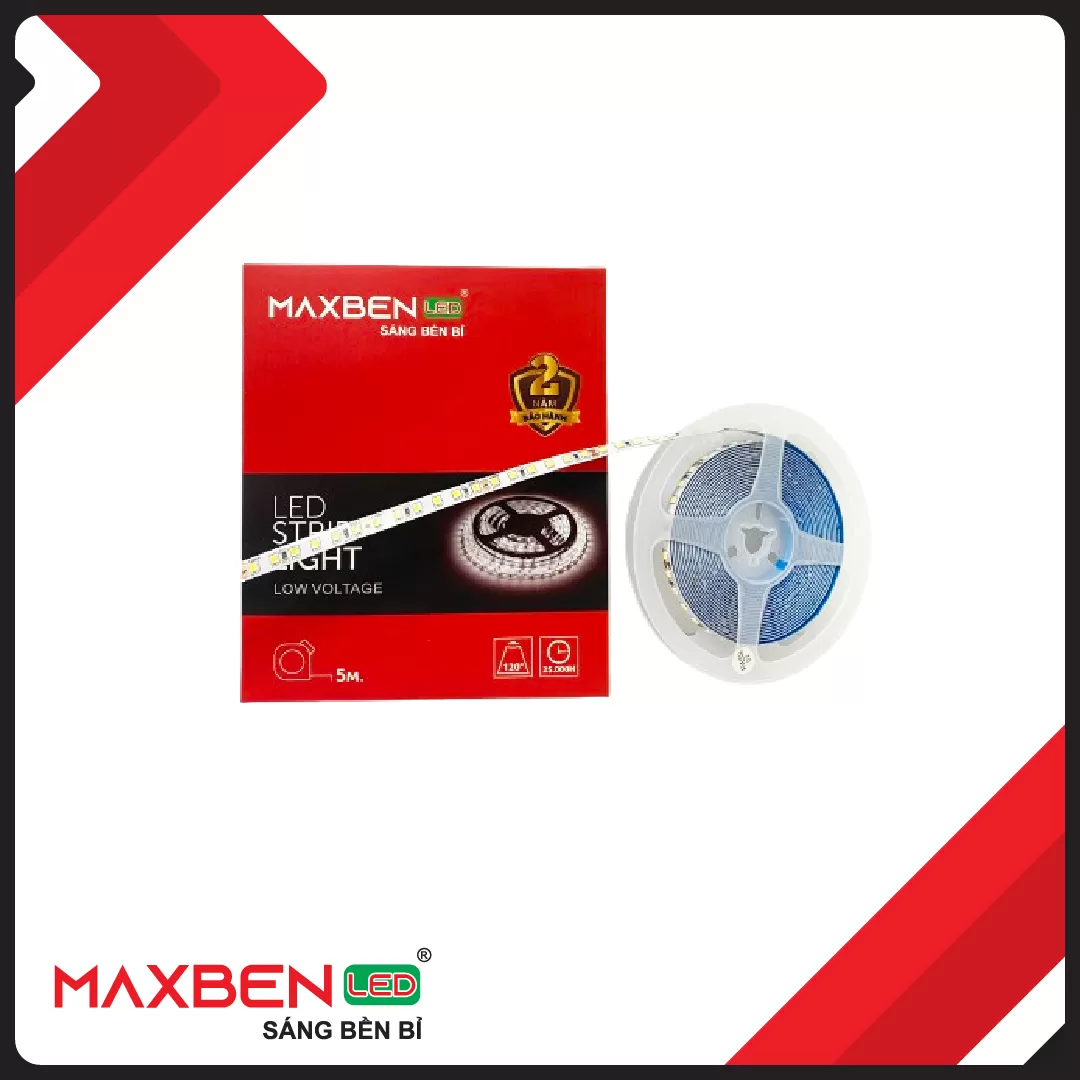 Dây LED dán 24V cuộn 5m ánh sáng 3000K cho tủ bếp
