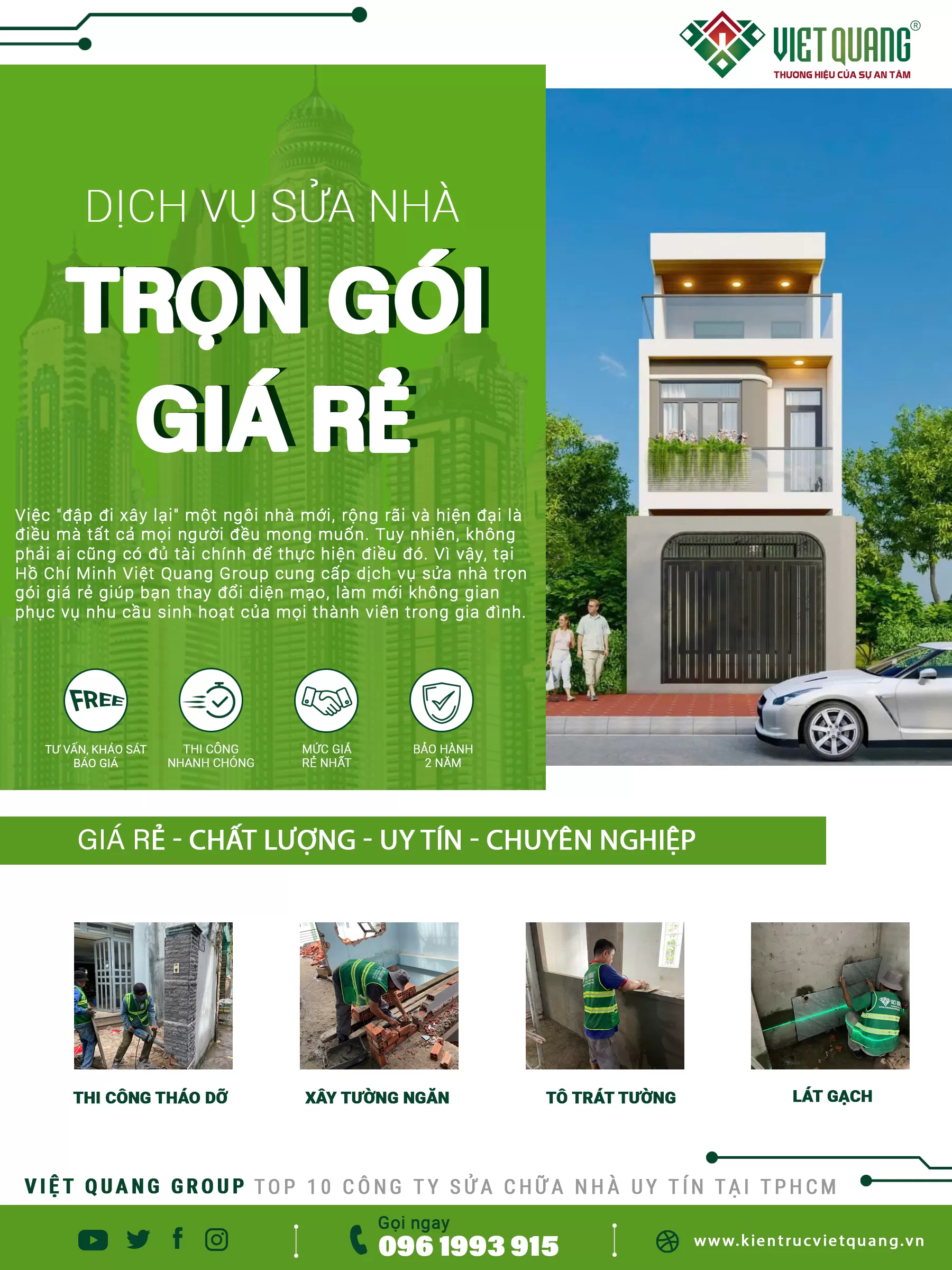 Vấn đề thường gặp khi nhà xuống cấp cần sửa chữa nhà TPHCM Thợ Miền Nam