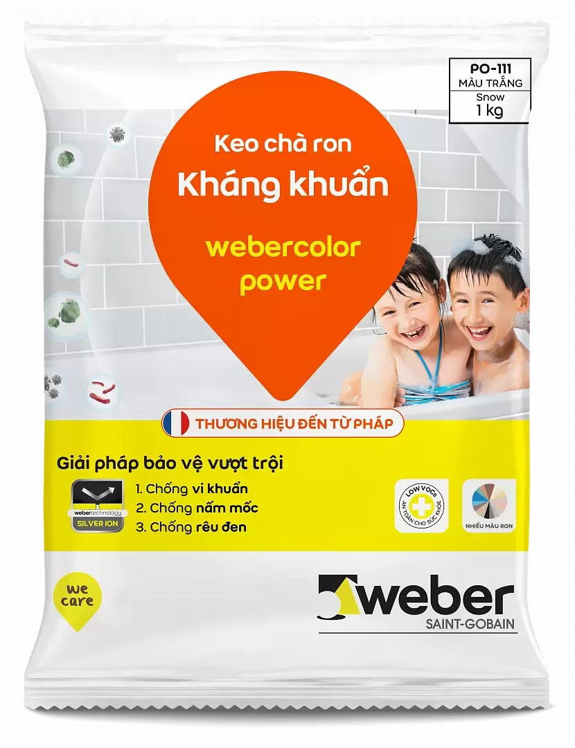 Keo chà ron Webercolor Power chống nấm mốc, giữ ron gạch luôn sạch đẹp