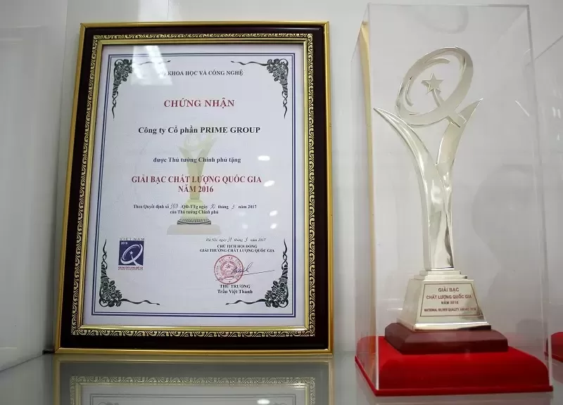 Chứng nhận chất lượng quốc gia của gạch Prime, khẳng định uy tín thương hiệu trên thị trường vật liệu xây dựng