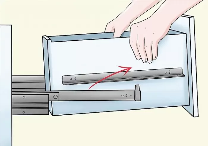 Kéo thẳng ngăn kéo tủ bắt vít ra sau khi tách ray
