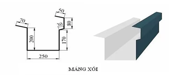 cách lắp máng xối tôn - kích thước máng xối tôn đúng chuẩn