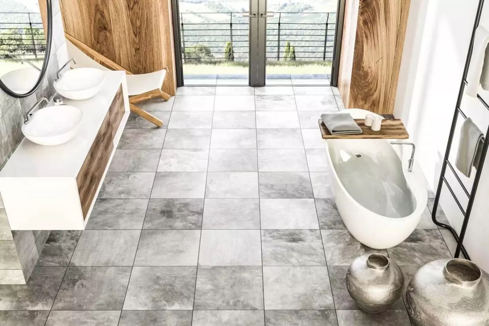 Gạch ốp nhà vệ sinh hiện đại vân đá marble