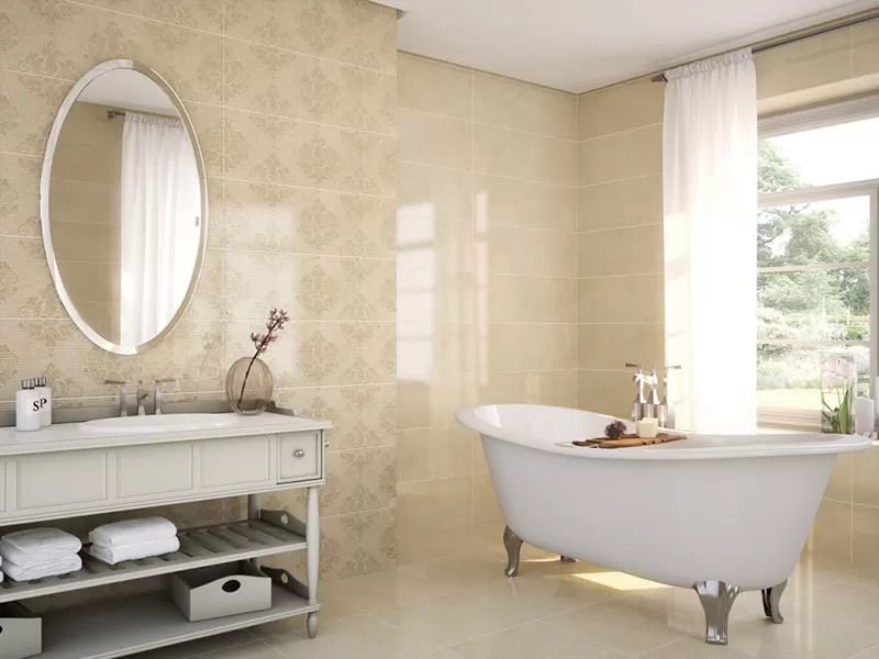 Gạch men bóng ốp tường nhà vệ sinh hiện đại Thợ Miền Nam