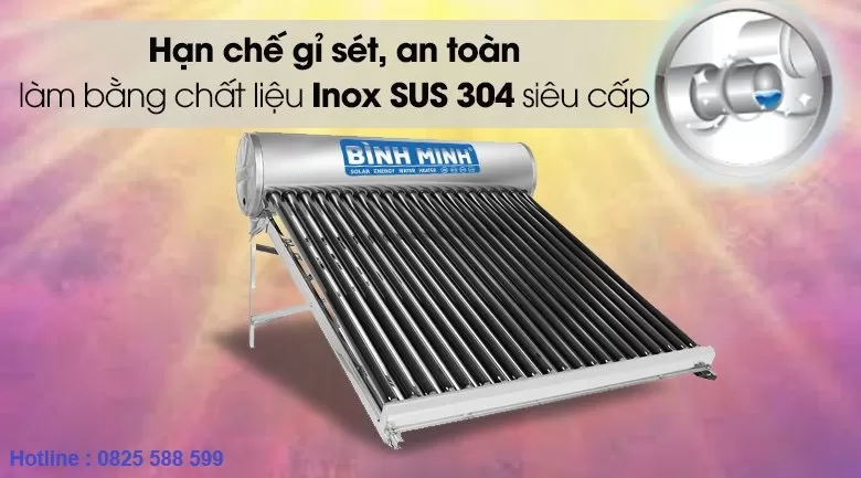 máy nước nóng năng lượng mặt trời Bình Minh 200 lít