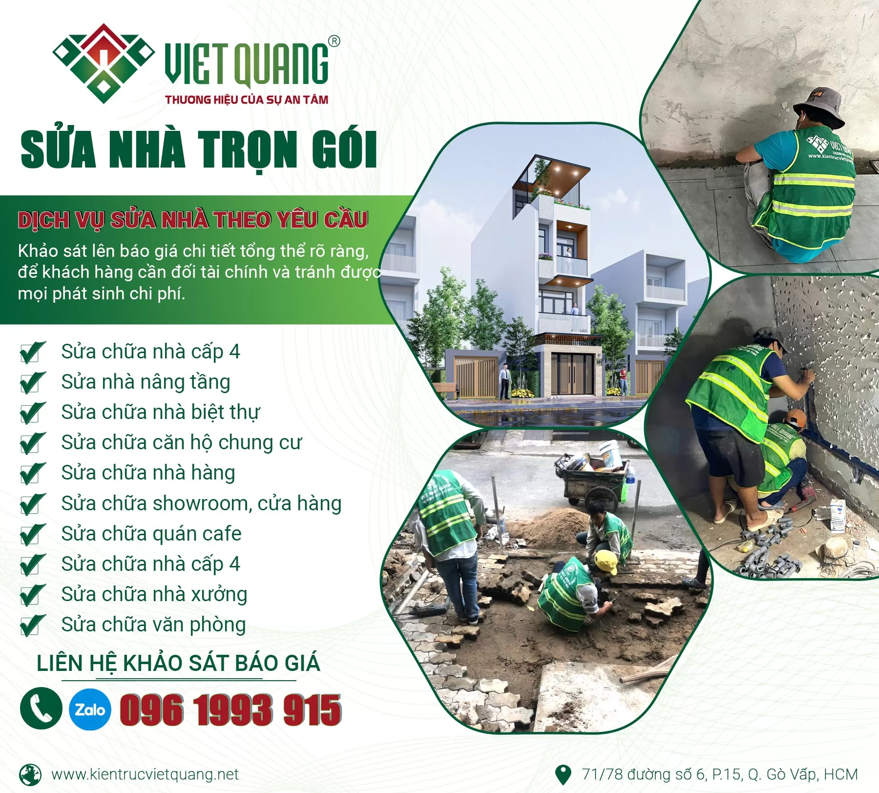 Dịch vụ sửa chữa nhà đẹp, chất lượng tại TPHCM Thợ Miền Nam