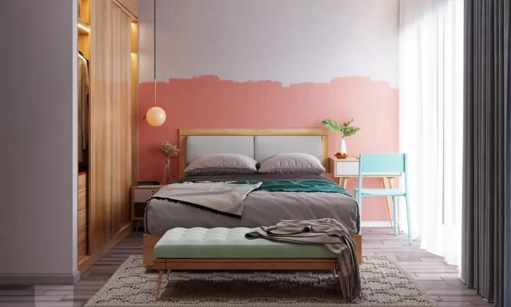 Phòng ngủ 9m2 được bố trí hợp phong thủy, hướng giường ngủ tốt, màu sắc hài hòa, mang đến không gian yên bình và thư thái.
