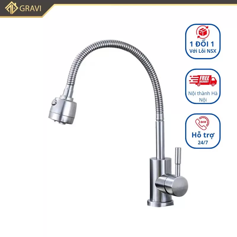 Vòi rửa chén bát xoay 360 độ tăng áp VR1L45X2 bị rò rỉ nước