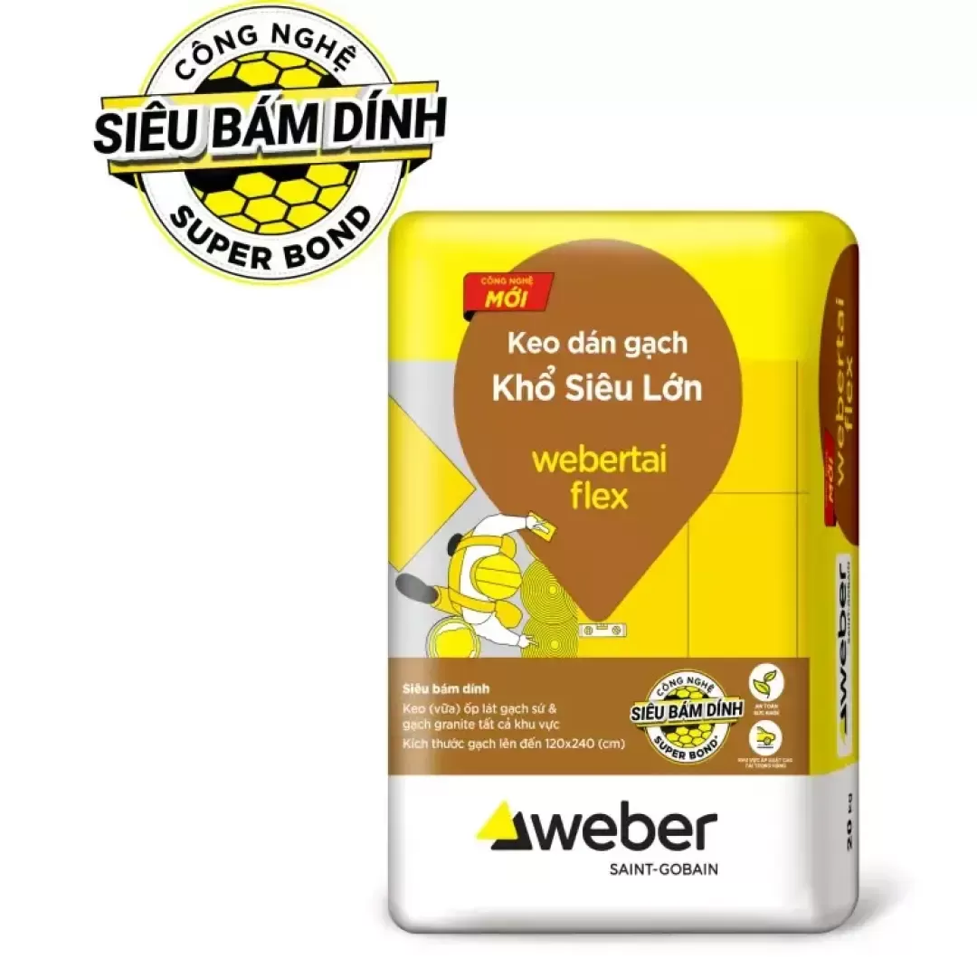 Keo dán gạch Webertai flex chuyên dụng cho gạch ốp mặt tiền Thợ Miền Nam